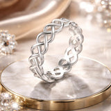 925 Sterling Silver and White Gold 0.5cm Ring Size 6.0