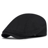 Retro British Canvas Beret Solid Color Minimalist