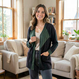 Alfani Colorblocked Open-Front Cardigan, Size Medium