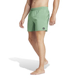 adidas Mens Standard Solid Classic-Length Swim Shorts Preloved Green/White Small