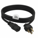 Anderic Universal 10 Foot AC AWG Power Cable | 3 Prong | 3 Prong Female - 10FT3PPC