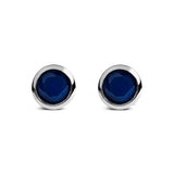 .925 Sterling Silver 6MM Bezel Set Created Purple Amethyst Solitaire Stud Earrings