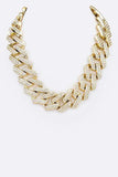 Crystal Pave Chunky Chain Iconic Necklace