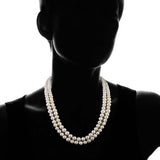 3-Piece Set: 36" White Freshwater Pearl Endless Necklace and Earrings Set
