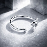 S925 Sterling Silver Plated Platinum Ring for Women