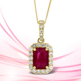 1.25ct Ruby Diamond Fashion Pendants 14KT Yellow Gold