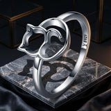 925 Sterling Silver Ring Size 5.0 with Platinum Plating for Women