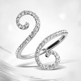 14k White Gold Diamond Open Flourish Style Ring (1/2 cttw)