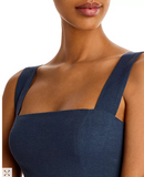 Aqua Square Neck Mini Tank Dress, Size Large