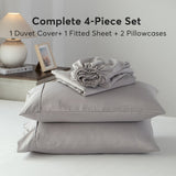 Kasentex Lightweight Duvet Cover Set - Breathable Bedding Set with Shams