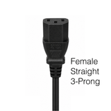 Anderic Universal 10 Foot AC AWG Power Cable | 3 Prong | 3 Prong Female - 10FT3PPC