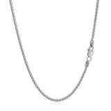 14k White Gold Round Wheat Chain 1.5mm
