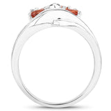 1.68 Carat Genuine Orange Sapphire .925 Sterling Silver Ring