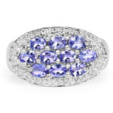 1.70 Carat Genuine Tanzanite .925 Sterling Silver Ring