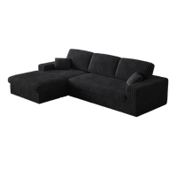 114.5'Modern Corduroy Modular foam Sofa, Recliner Seat reversible Sofa, 2-in-1 Sofa with Recliner and L-Shaped Sofa Combination with Three Cushion Neck Pillow Combination and Two Throw Pillows