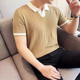 Summer Lightweight Ice Silk Knitted Short Sleeve Top