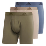 adidas Mens Performance Stretch Cotton Boxer Brief Underwear (3-Pack) Designed for Active Comfort and All Day wear Olive Strata Green/Chalky Brown/Preloved Ink Blue XX-Large