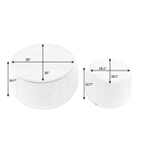 Modern Classic Round Storage Ottoman Coffee Table with Removable Top