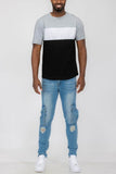 COLOR BLOCK SHORT SLEEVE TSHIRT