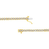 14K Yellow Gold Plated .925 Sterling Silver 3.0 Cttw Miracle-Set Diamond Tennis Bracelet (L-M Color, I2-I3 Clarity) - 7.25"
