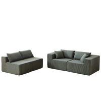 104-Inch Corduroy  Modular L Shaped Sectional Sofa,Luxury Floor Couch Set,Upholstered Indoor Furniture,Foam-Filled Compressed Sofa for Living Room,Bedroom,4 PC Free Combination