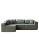 104-Inch Corduroy  Modular L Shaped Sectional Sofa,Luxury Floor Couch Set,Upholstered Indoor Furniture,Foam-Filled Compressed Sofa for Living Room,Bedroom,4 PC Free Combination