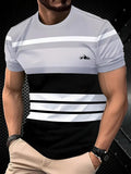 Fashionable 3D Letter-Print Mens Casual T-Shirt