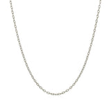 14k White Gold Round Cable Link Chain 1.5mm