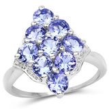 2.07 Carat Genuine Tanzanite .925 Sterling Silver Ring
