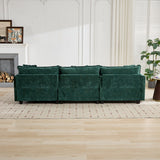 Cloud 3 Seats Sofa (Ottoman is not included) Chenille Fabric in Green