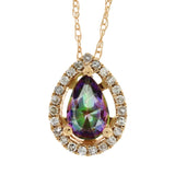 Treated Topaz Diamond Fashion Pendants 14KT Rose Gold