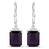 6.63 Carat Genuine Amethyst .925 Sterling Silver Earrings