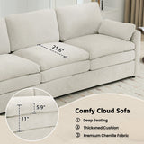 Cozy Upholstered 3-Seater Sofa with Plush Double Cushion and Ergonomic Design