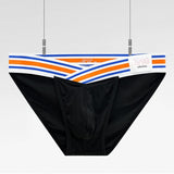 Solid Color High Fork Low Waist Briefs Full Package Hip Bulge