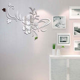 3D Mirror Flower Removable Wall Sticker