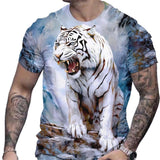 3D Printed Men's T-Shirt with Round Neck and Short Sleeves