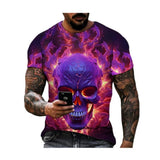 3D Printed Men's T-Shirt with Round Neck and Short Sleeves