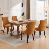 Set of 2 Rayon Cloth Flocking Linen Dining Chairs