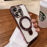 Electroplated Magnetic Suction Bracket Phone Case
