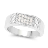 0.23 Carat Genuine White Diamond .925 Sterling Silver Ring