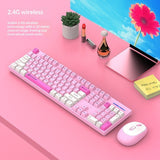 Cross-border 18-Step Crossing W1060 24G Wireless Three-Piece Color Keyboard And Mouse Set