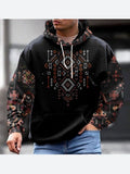 Mens Casual Hooded Long-sleeve Sweatshirt