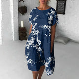 3D Digital-Print Short-Sleeve Casual Dress