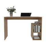 Solid 47' Natural Oak Wide Four Shelves Office Desk
