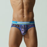 Casual And Versatile Leopard Print Men's Low-rise Briefs