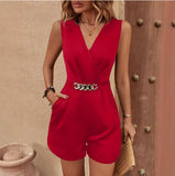 Women's Sleeveless V-neck Elegant Jumpsuit