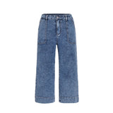 French-style Slimming Straight-leg Cropped Wide-leg Pants