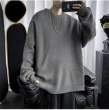 Solid-color Crew-neck Sweater For Men And Women
