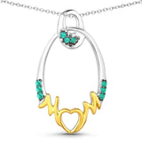 0.15 Carat Genuine Emerald .925 Sterling Silver Pendant