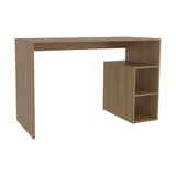 Solid 47' Natural Oak Wide Four Shelves Office Desk